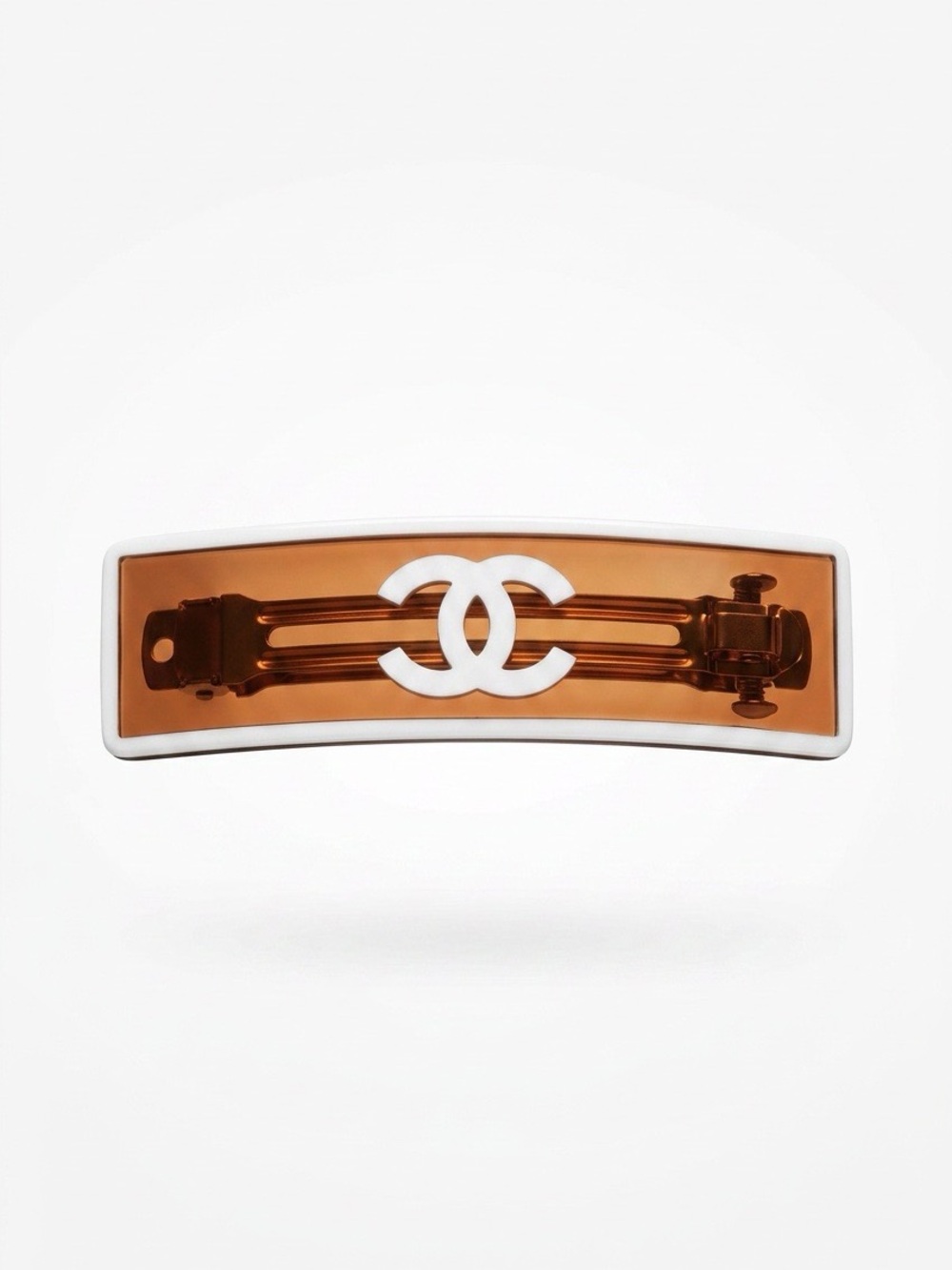 White and Brown Resin CC Barrette/generic brands